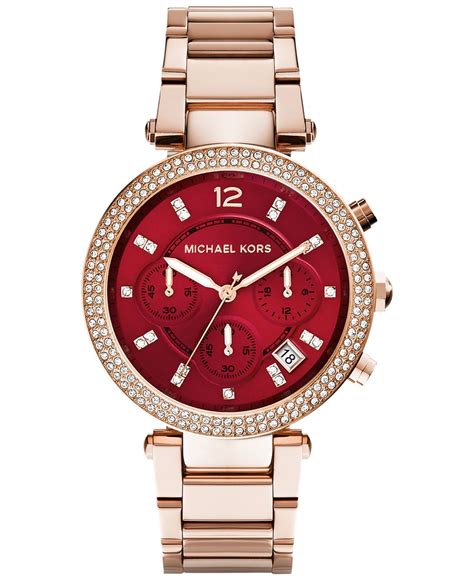 michael kors women's parker gold-tone watch|michael kors parker rose gold watch.